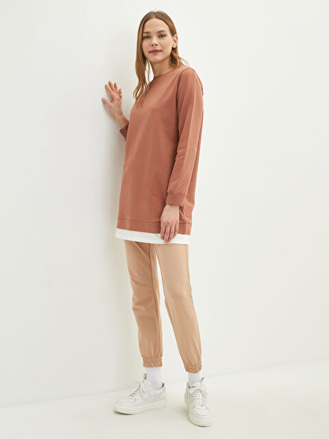 LCW Modest Women's Elasticated Waist Plain Jogger Sweatpants - S2CU11Z8-GCU