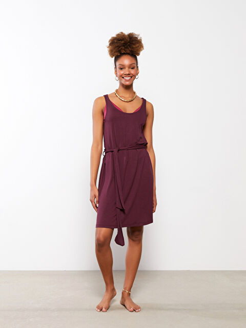 LCW DREAM Bisiklet Yaka Düz Askılı Kadın Plaj Elbisesi - S2DC08Z8-HQT