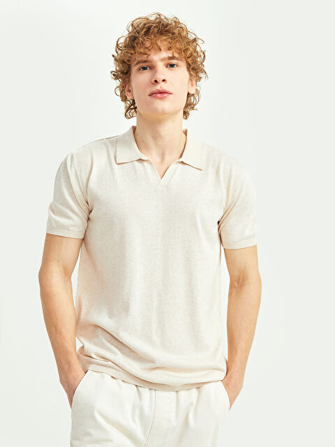 XSIDE Поло яка Къс ръкав Пуловер Трико за мъже - S2DC80Z8-S4M