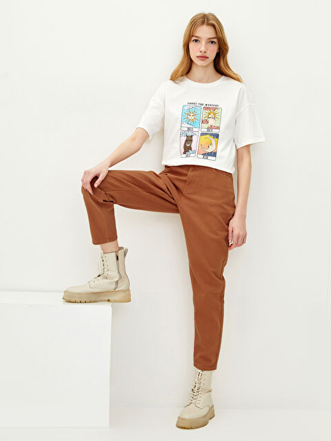 LCW Jeans High Waisted Mom Fit Regular Pocket Detailed Women's Denim Trousers - S2DD19Z8-GCP