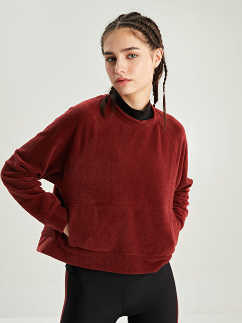 XSIDE ACTIVE Crew Neck Straight Long Sleeve Oversize Fleece Women's Sports Sweatshirt - S2DF31Z8-R9N