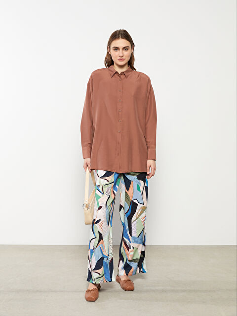 LCWAIKIKI Classic Elastic Waist Patterned Viscose Women Trousers - S2DG07Z8-F9C