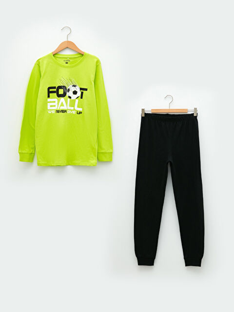 LCW Kids سێتی بیجامەی کوڕان یه‌خه‌ خڕ چاپکراوی قۆڵ درێژ جێرسی ٢ تەوەر - S2DG84Z4-JSZ