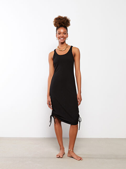 LCW DREAM Kadın U Yaka Düz Kolsuz Plaj Elbisesi - S2DI07Z8-CVL