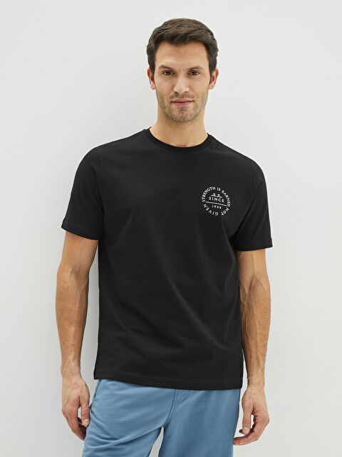 SOUTHBLUE Crew Neck Short Sleeve Printed Combed Cotton Men's T-shirt - S2DL42Z8-CVL