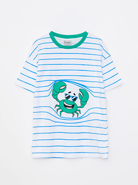 LCW Kids Crew Neck Printed Short Sleeve Cotton Boy T-shirt - S2DQ67Z4-R9K