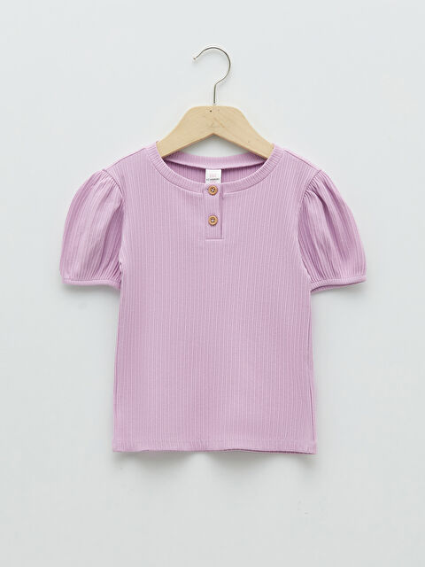 LCW baby Crew Neck Short Sleeve Basic Baby Girl T-Shirt - S2DU69Z1-FGL