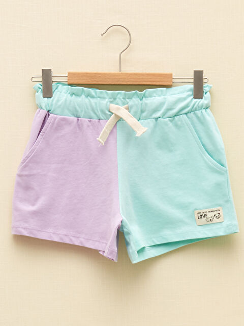LCW Kids Girls' Color Block Shorts with Elastic Waist - S2DY33Z4-FZB