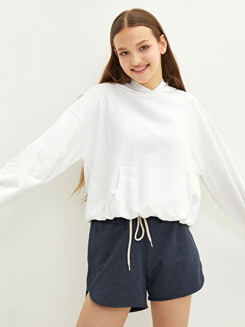 LCW Vision Kadın Beli Lastikli Düz Bermuda Şort - S2DY50Z8-QAB