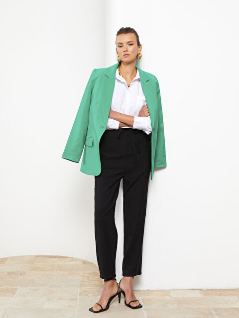 LCW Vision Elastic Waist Straight Comfortable Fit Pocket Detailed Women's Trousers - S2DY55Z8-CVL