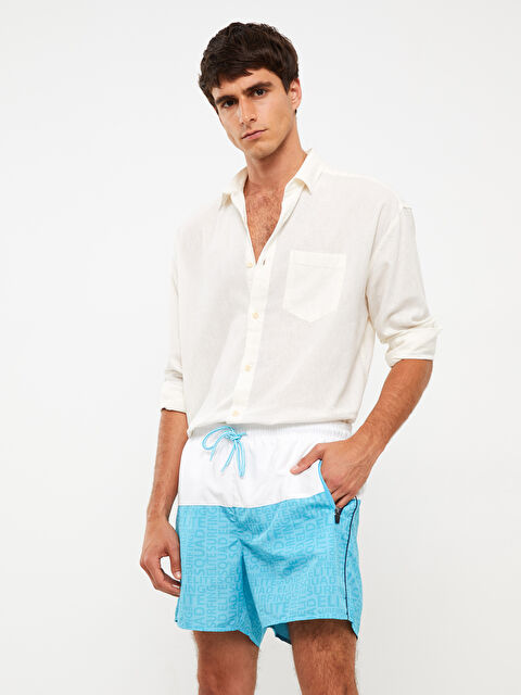LCW SWIMWEAR Kısa Boy Renk Bloklu Erkek Deniz Şortu