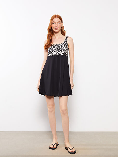 LCW DREAM Kare Yaka Desenli Kadın Mayo - S2EB16Z8-LQB