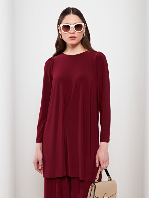 LCWAIKIKI Classic Crew Neck Plain Long Sleeve Women's Tunic - S2EF11Z8-HMS