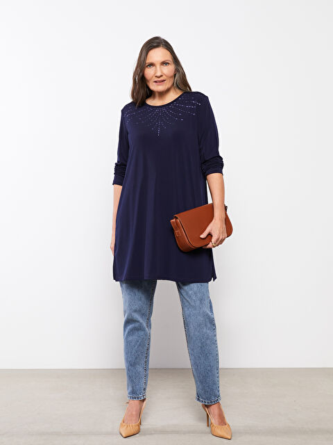 LCW Grace Crew Neck Printed Long Sleeve Women's T-Shirt - S2EF20Z8-E1J