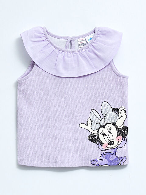 LCW baby Crew Neck Minnie Mouse Printed Baby Girls' T-Shirt - S2EF32Z1-G2N