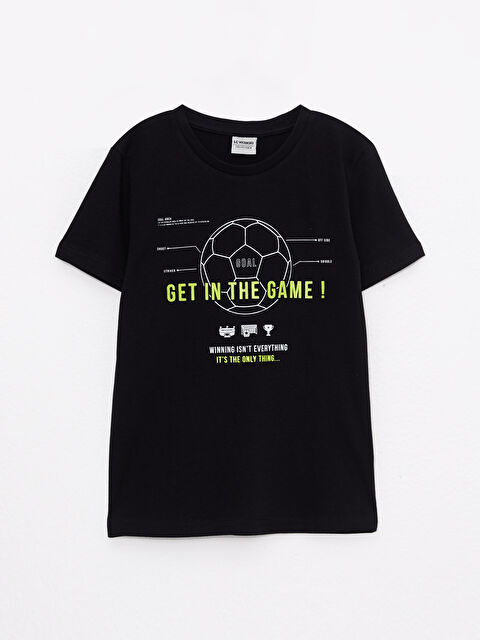 LCW Kids Crew Neck Printed Short Sleeve Cotton Boy T-shirt - S2EG60Z4-CVL