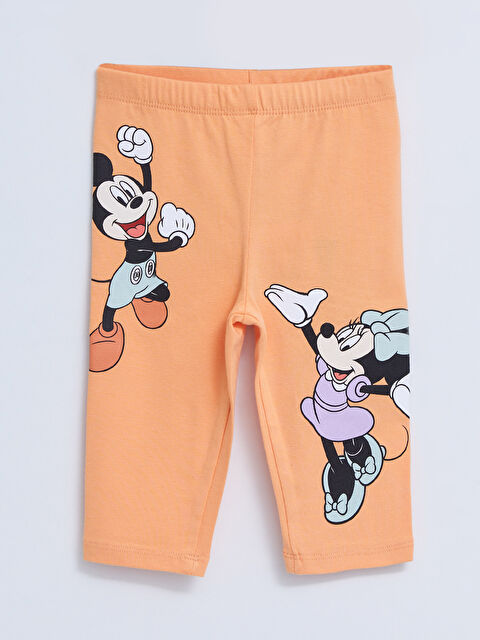 LCW baby ليجن بناتي رضع قطن مطبوع ميني وميكي ماوس بخصر مطاطي - S2EH37Z1-G45