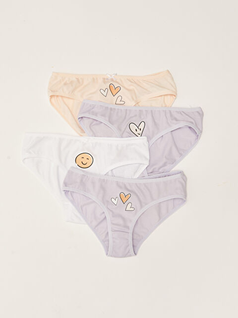 LCW Kids Culottes Fille en Coton Imprimé Lot de 4 pièces - S2EK23Z4-QWG