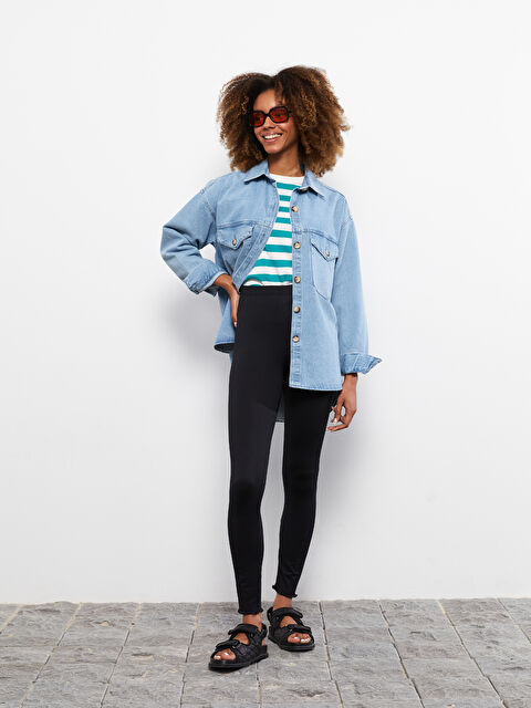 LCW Vision Kadın Beli Lastikli Düz Tayt