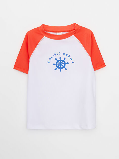 LCW baby Stretchy Fabric Printed Baby Boy Swimming Wear Top - S2EK62Z1-FFB