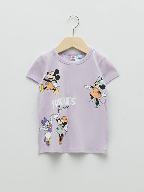 LCW baby Crew Neck Short Sleeve Disney Printed Baby Girl T-Shirt - S2EL94Z1-G2N