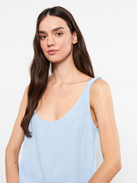 LCW Vision Women's U Neck Straight Sleeveless Viscose Blouse - S2EQ02Z8-QYD