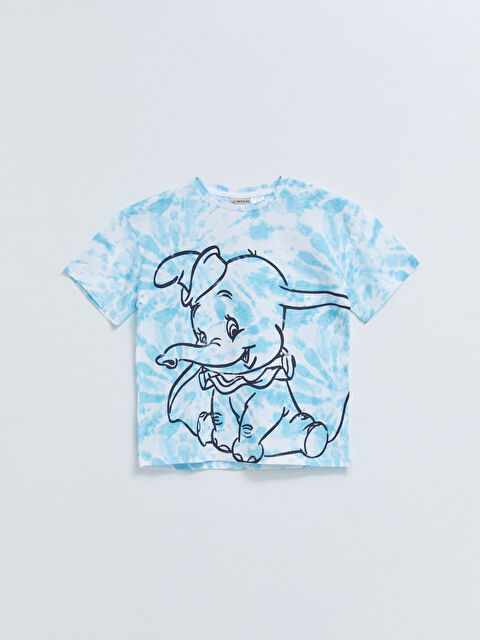 LCW Kids Crew Neck Dumbo Printed Short Sleeve Cotton Girls T-Shirt - S2ER77Z4-LTY