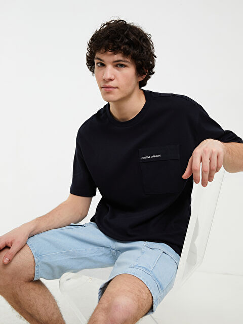 XSIDE تيشيرت للرجال برقبة دائرية وأكمام قصيرة مصنوع من قطن ممشط ومطبوع - S2FA65Z8-RMP