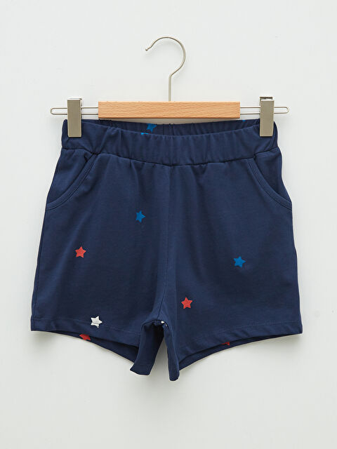 LCW Kids Elasticated Waist Printed Girls' Shorts - S2FC59Z4-LSJ