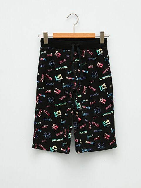 LCW Kids Elasticated Waist Printed Girls' Shorts - S2FC60Z4-LQJ