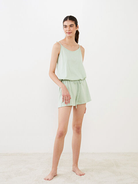 LCW DREAM Women's U Neck Straight Strap Cotton Overalls - S2FF85Z8-G2G