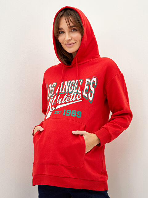 LCWAIKIKI Maternity Baskılı Uzun Kollu Hamile Hoodie - S2FG18Z8-GZL