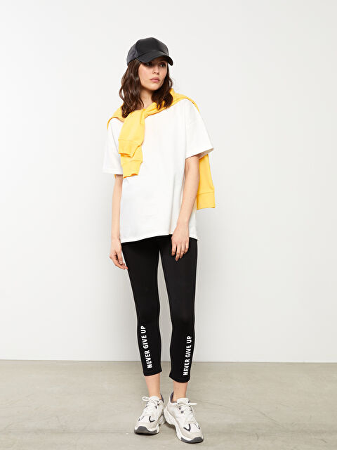 LCWAIKIKI Maternity Karın Panelli Yazı Baskılı Hamile Tayt - S2FG42Z8-CVL