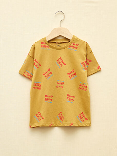 LCW baby Crew Neck Short Sleeve Printed Baby Boy T-Shirt - S2FI67Z1-LRT