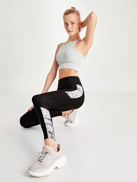 XSIDE ACTIVE پانتۆڵی وەرزشی چاپکراوی کەمەر لاستیکی بۆ ژنان