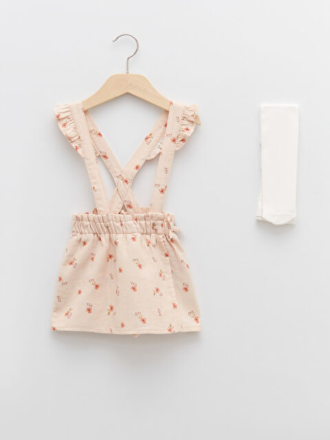 LCW baby طقم تنورة بناتي و جوارب عدد 2 بخصر مطاطي ونقشة - S2FK05Z1-LSZ