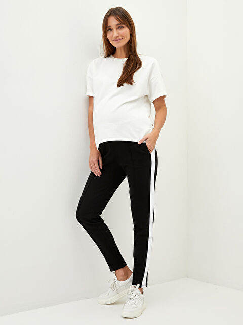 LCWAIKIKI Maternity Beli Lastikli Şerit Detaylı Hamile Eşofman Alt - S2FL44Z8-CVL