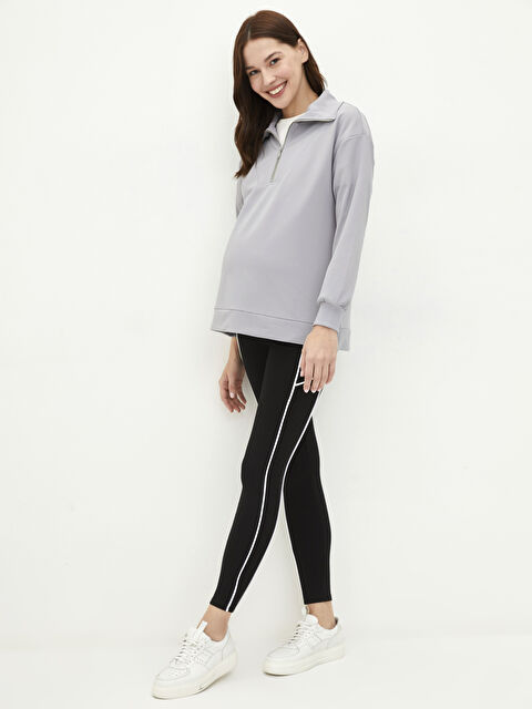 LCWAIKIKI Maternity Karın Panelli Düz Biye Detaylı Hamile Tayt - S2FL45Z8-CVL