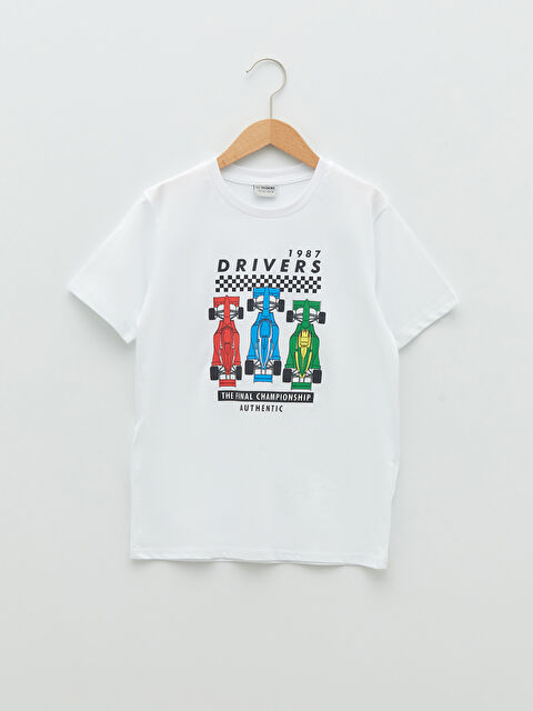 LCW ECO Crew Neck Printed Short Sleeve Cotton Boy T-shirt - S2FM46Z4-JYX