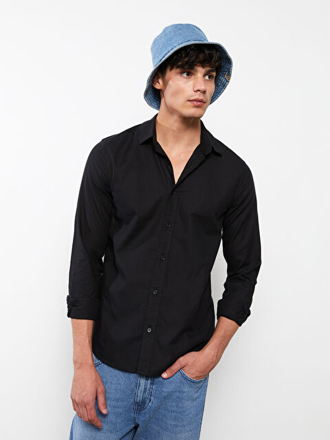 XSIDE Slim Fit Uzun Kollu Gabardin Erkek Gömlek