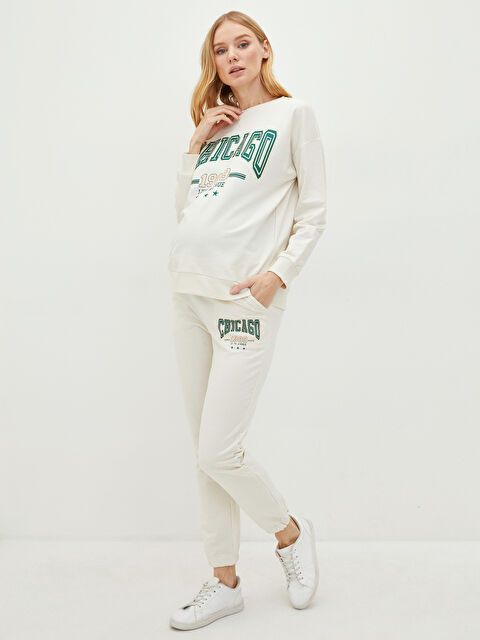 LCWAIKIKI Maternity Beli Lastikli Baskılı Hamile Jogger Eşofman Altı - S2FN43Z8-QVK