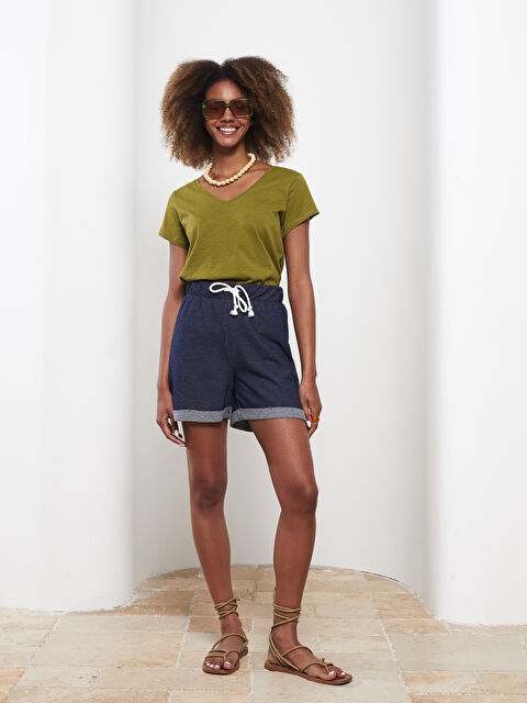 LCW Vision Kadın Beli Lastikli Düz Şort