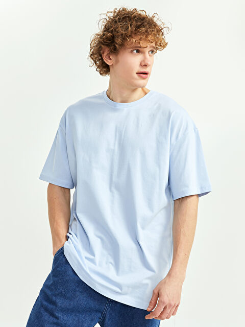 XSIDE Oversize Crew Neck Short Sleeve Jersey Men's T-Shirt - S2FO58Z8-RR2