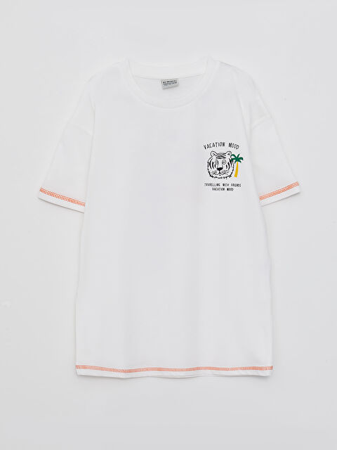 LCW Kids Crew Neck Printed Short Sleeve Cotton Boy T-shirt - S2FP23Z4-R9K