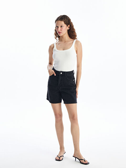 LCW Jeans Yüksek Bel Standart Fit Kadın Jean Şort - S2FR67Z8-327