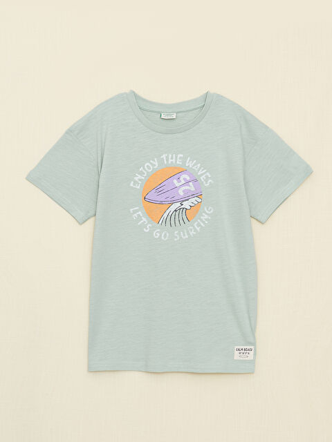 LCW Kids Crew Neck Printed Short Sleeve Boys' T-Shirt - S2FS56Z4-FKS