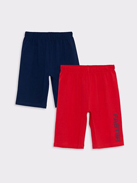 LCW Kids Beli Lastikli Baskılı Pamuklu Erkek Çocuk Pijama Şort 2'li - S2FV52Z4-HNK