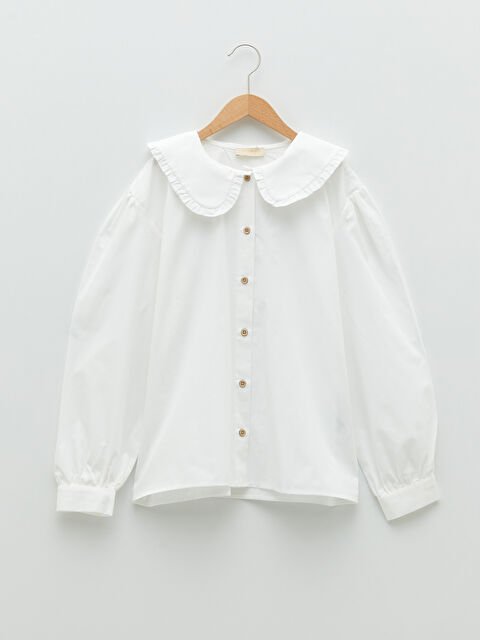 LCW Kids Bebe Collar Basic Long Sleeve Poplin Girl Shirt - S2FY55Z4-R9J