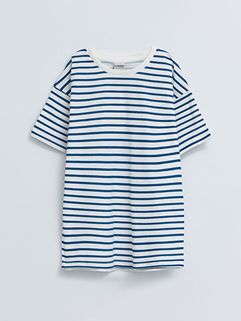 LCW Kids Crew Neck Striped Short Sleeve Cotton Boy T-Shirt - S2G324Z4-LRA