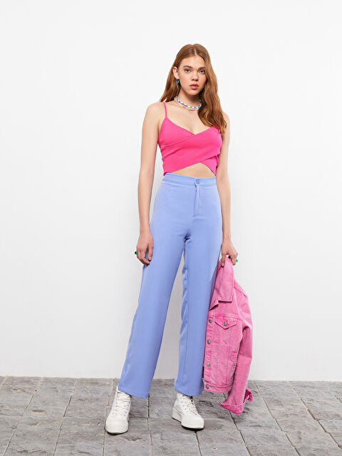 LCW Vision Comfortable Fit Straight Pocket Detailed Women's Trousers - S2G455Z8-GRZ